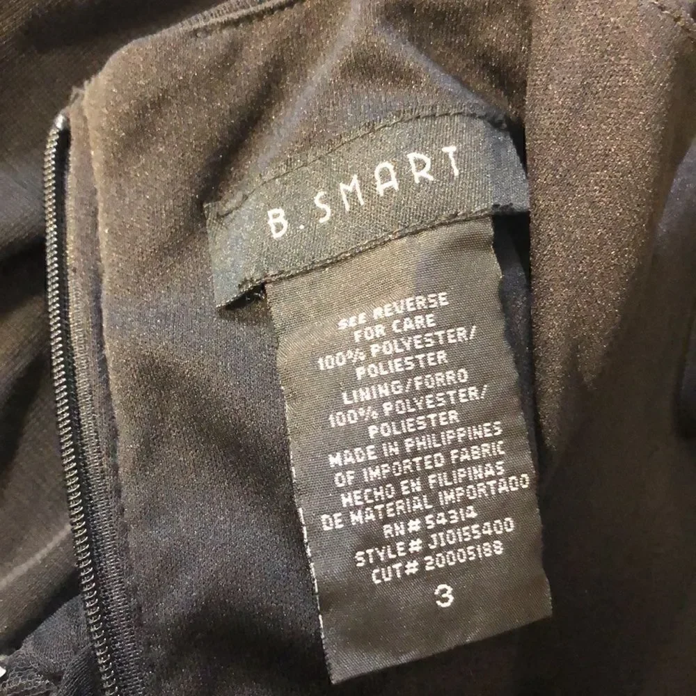 B Smart black chiffon formal dress size 3